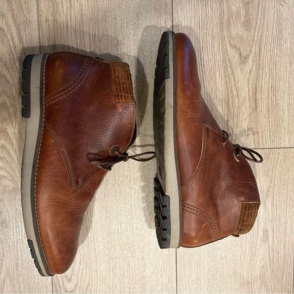Barbour Men’s Tumble Grain Cognac Leather Lace Up Chukka Boots Size 9 main image 9